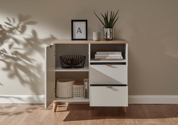GFW Alma Compact Sideboard Drawers Open-Better Bed Company