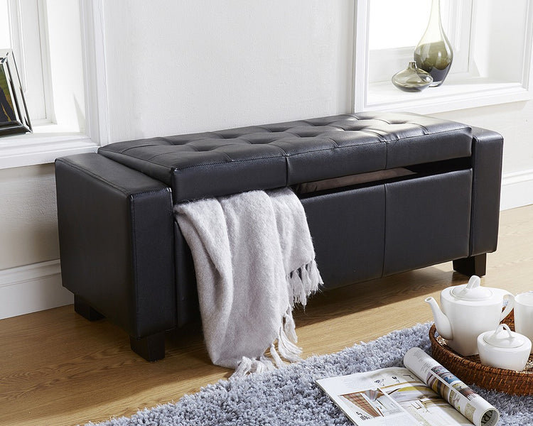 GFW Verona Faux Leather Ottoman Bench