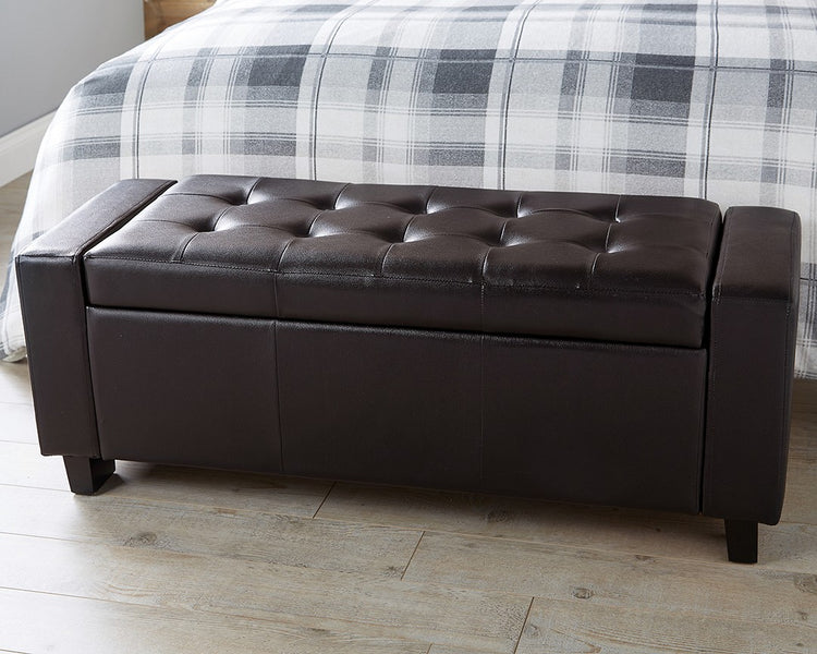 GFW Verona Faux Leather Ottoman Bench