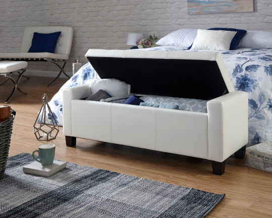 GFW Verona Faux Leather Ottoman Bench