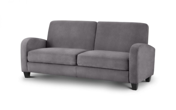 Julian Bowen Vivo 3 Seater Sofa Dusk Grey Chenille From Front View-Better Bed Company