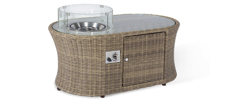 Maze Winchester 3 Seat Sofa Set With Fire Pit Coffee Table