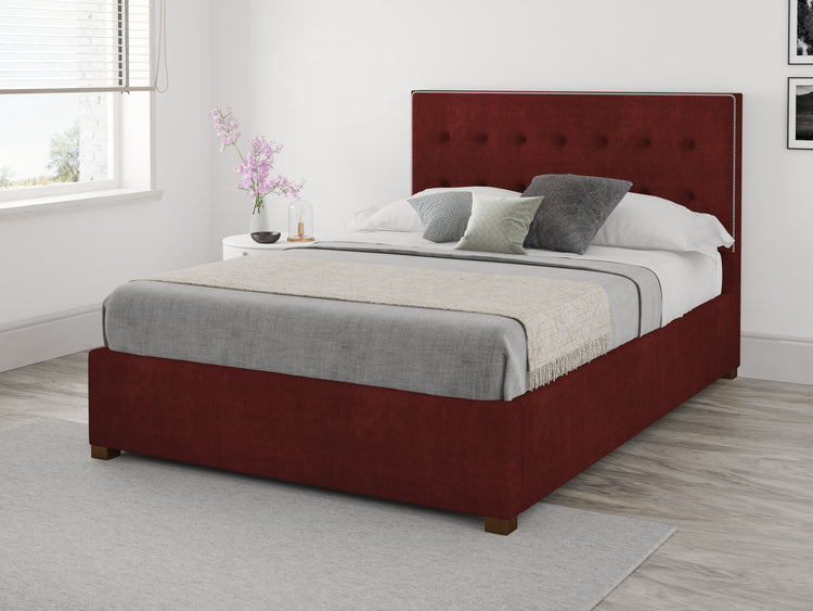 Better Henley Red Fabric Ottoman Bed