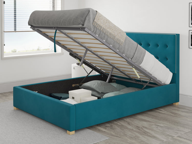 Better Seren Plush Teal Ottoman Bed