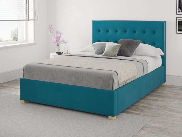 Better Seren Plush Teal Ottoman Bed