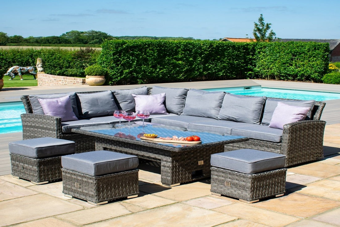 Rectangular Garden Corner Sofa Dining Sets For A Modern Out Door Space-Better Bed Company