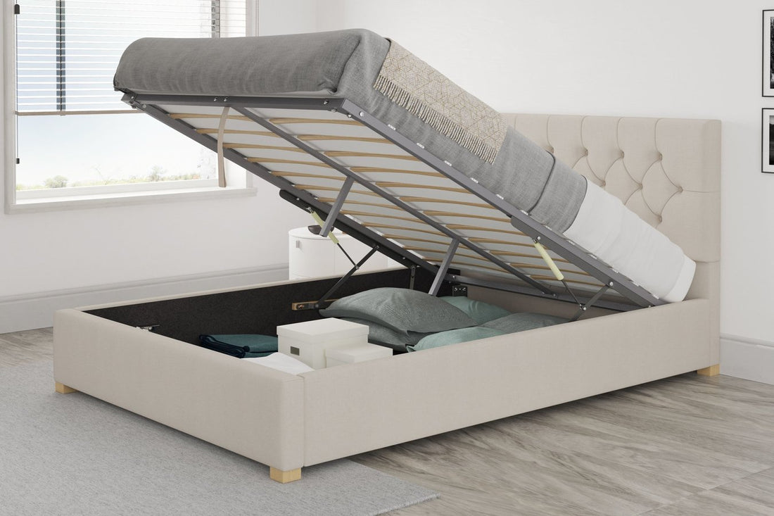 Better Finchen Off White Linen Ottoman Bed-Better Bed Company 