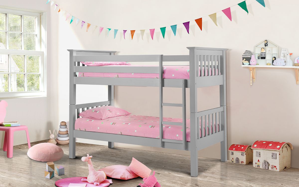 Julian Bowen Barcelona Bunk Bed Dove Grey-Better Bed Company