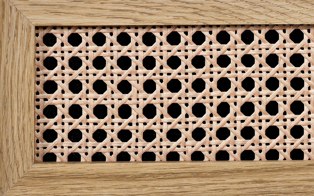 Julian Bowen Sydney 3 Drawer Chest Rattan Close Up-Better Bed Company