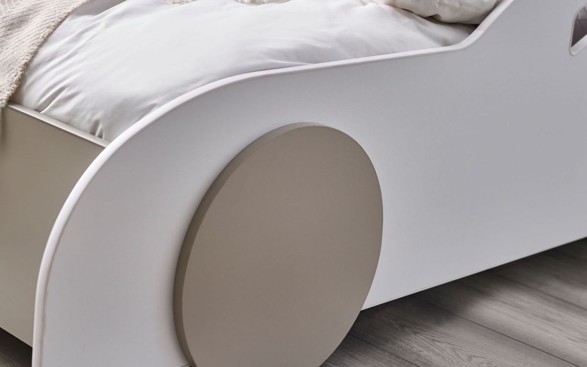Julian Bowen Atlantis Car Bed White Wheel-Better Bed Company