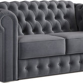 Jay-Be Chesterfield 2 Seater Sofa Bed with Deep e-Sprung™ Mattress BrushedTwill-Admiral-Better Bed Company