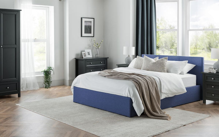 Julian Bowen Rialto Lift up Storage Bed Frame Blue-Better Bed Company