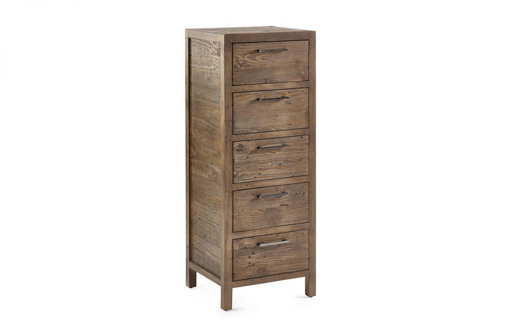 Julian Bowen Heritage 5 Drawer Tallboy From Side-Better Bed Company