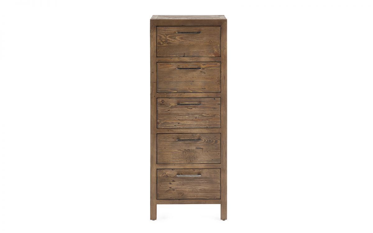 Julian Bowen Heritage 5 Drawer Tallboy From Front Side-Better Bed Company