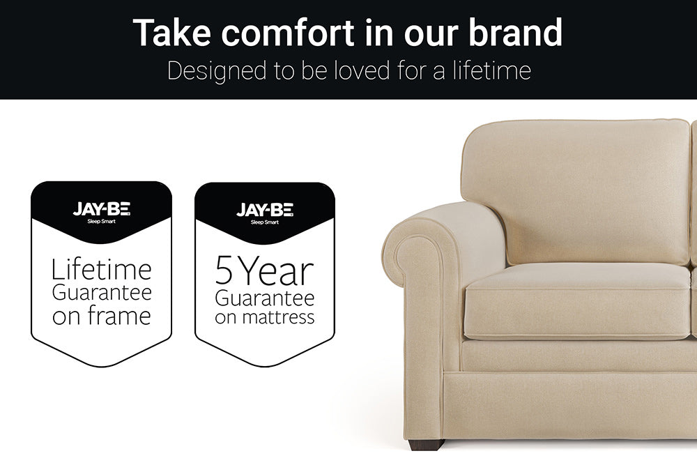Jay-Be Heritage 2 Seater Sofa Bed with e-Pocket Mattress Guarantee-Better Bed Company
