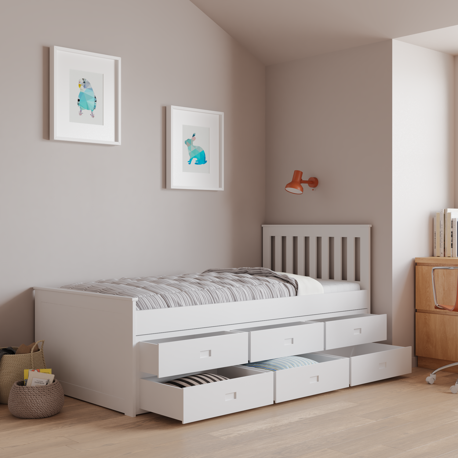 Bedmaster Nova Wooden 6 Drawer Storage Bed With Storage In Drawers-Better Bed Company