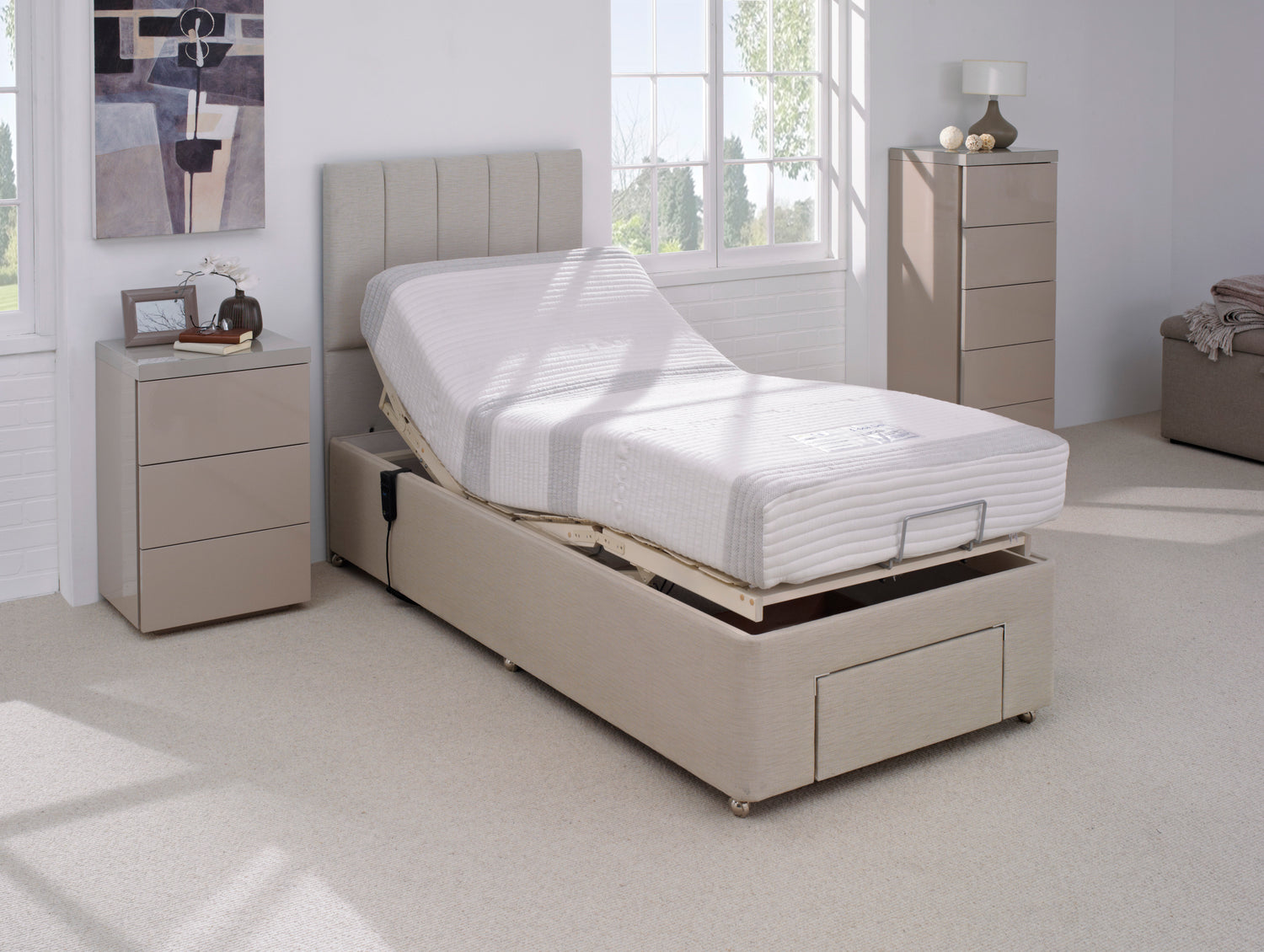 MiBed Cool Gel Lux Adjustable Bed Adjusted Up-Better Bed Company