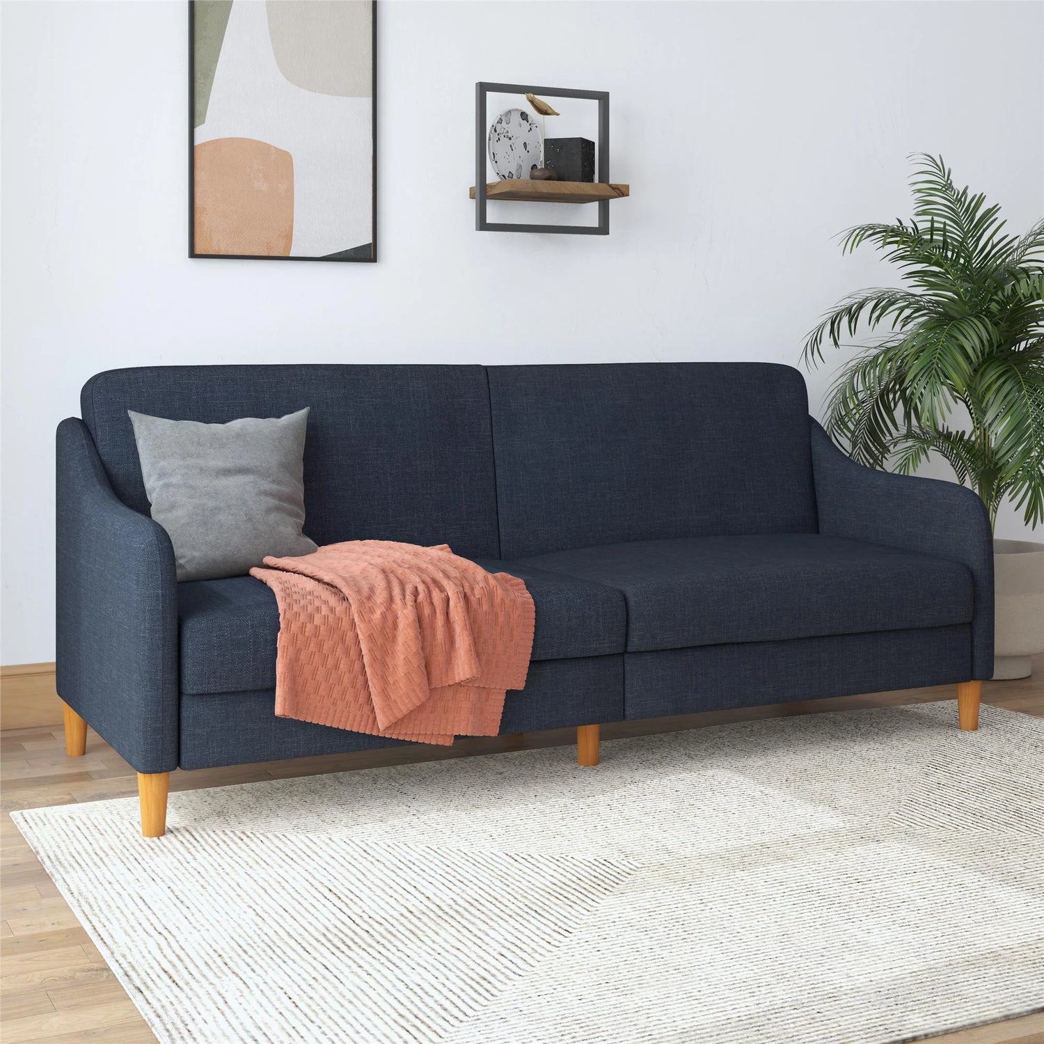 Dorel Home Jasper Sprung Sofa Bed Blue-Better Bed Company