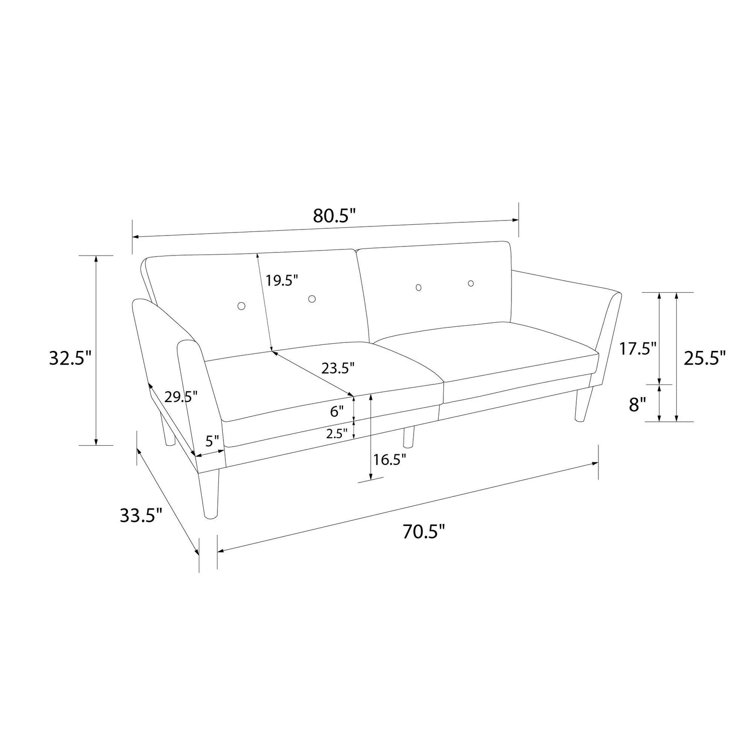 Dorel Home Regal Futon Dimensions-Better Bed Company