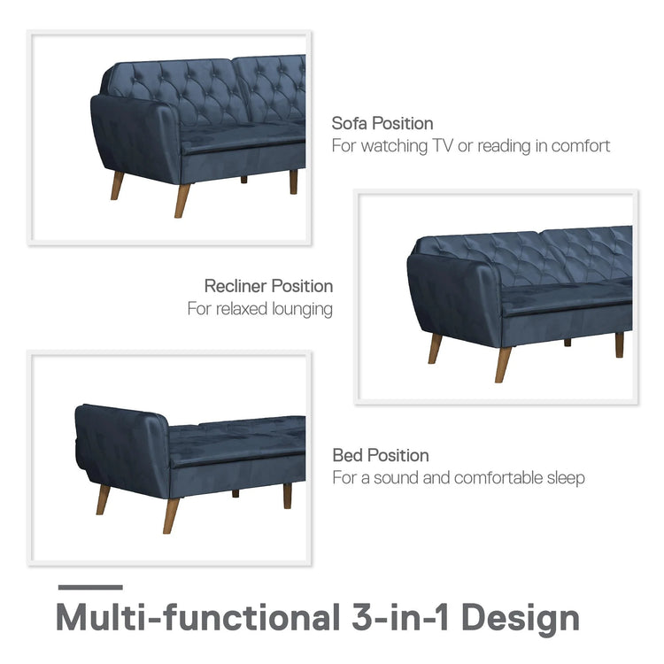 Novogratz Tallulah Memory Foam Futon Positions-Better Bed Company