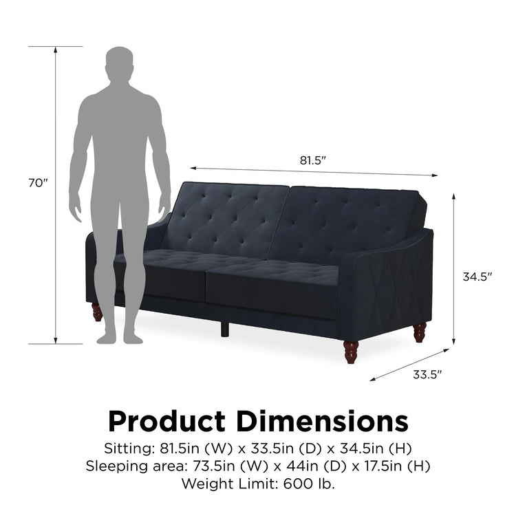 Novogratz Vintage Tufted Futon Dimensions With A Man-Better Bed Company
