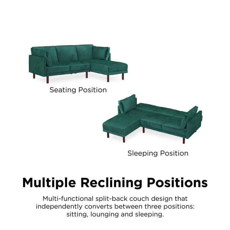 Dorel Home Clair Sprung Seat Sectional Sofa Bed Positions-Better Bed Company
