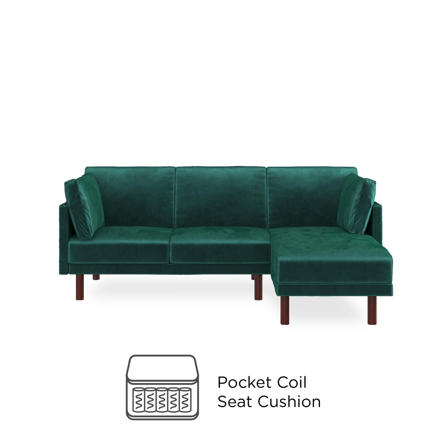Dorel Home Clair Sprung Seat Sectional Sofa Bed Pocket Spring Info-Better Bed Company