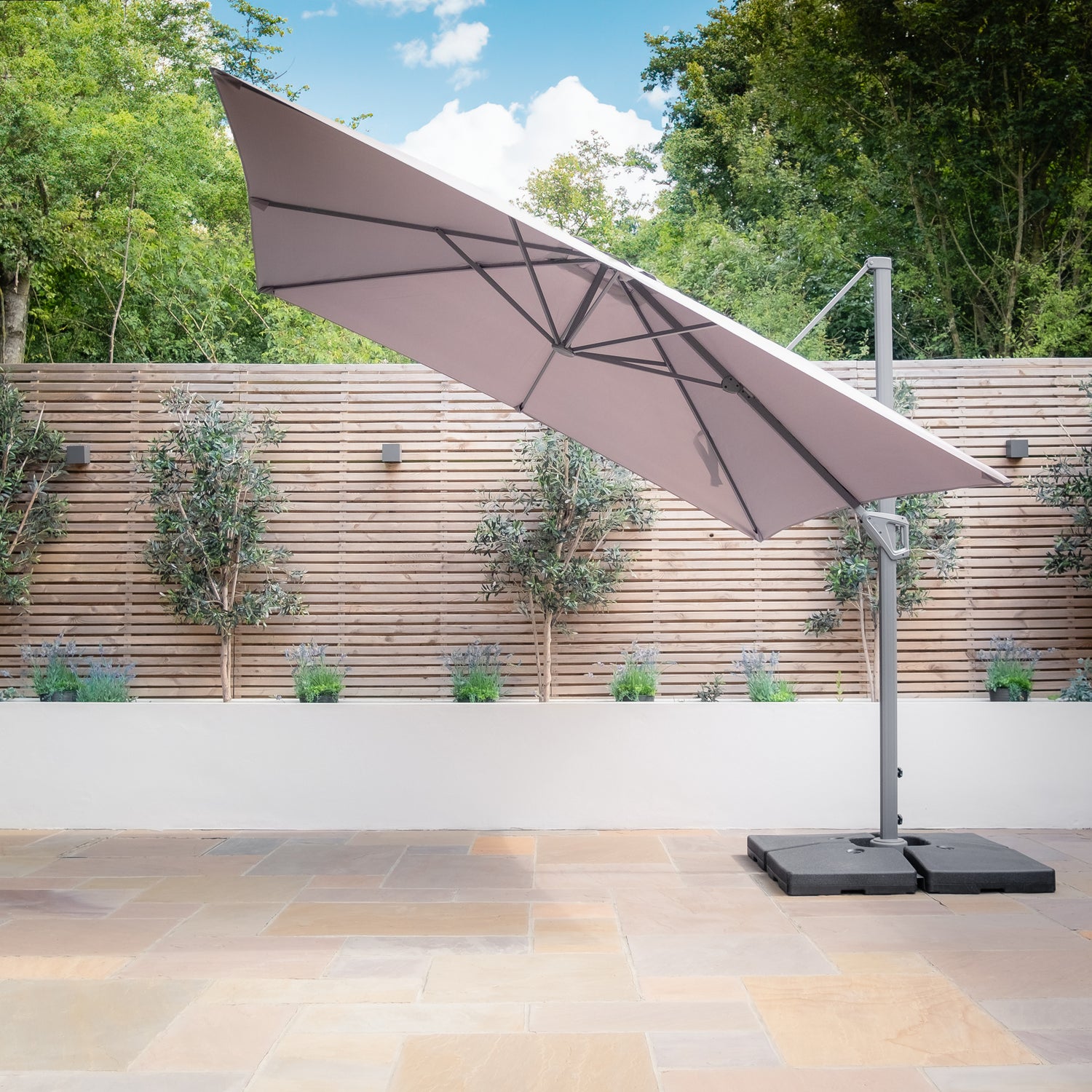 Maze Helios 3m x 3m Square Rotating Cantilever Parasol Curve-Better Bed Company