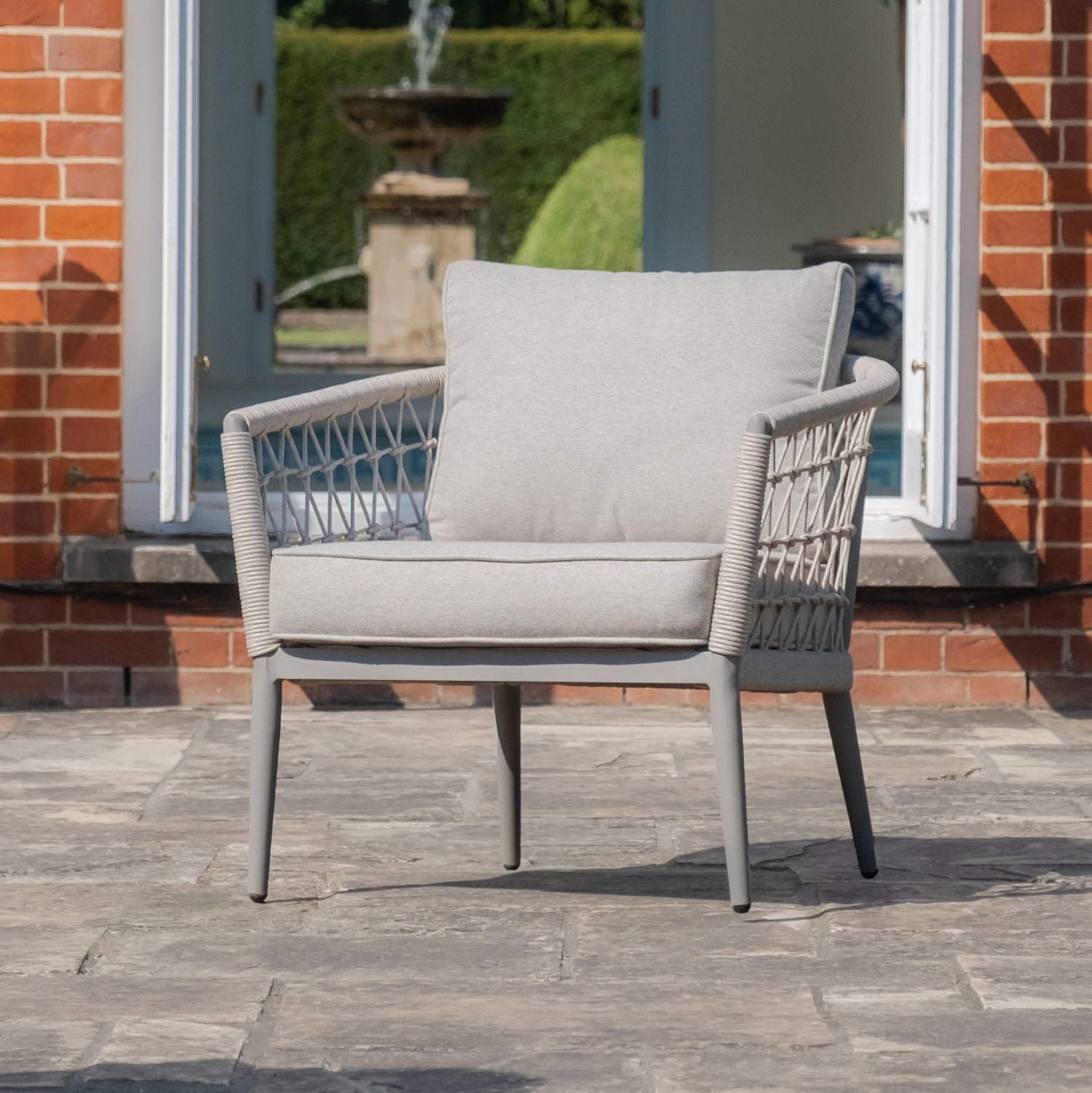 Maze Monaco Rope Weave Small Corner with 2 Armchairs-Better Bed Company