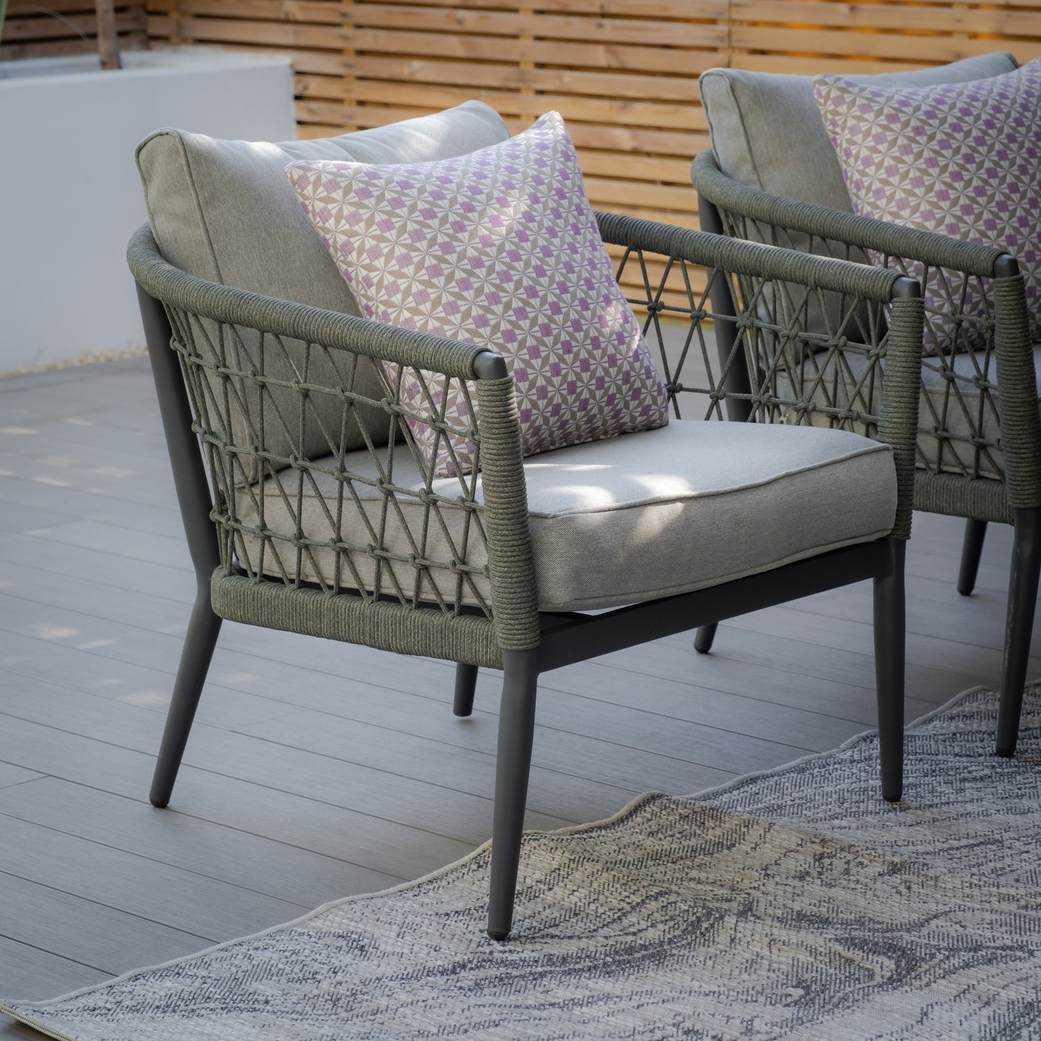 Maze Monaco Rope Weave 2 Seat Sofa Set Chairs-Better Bed Company