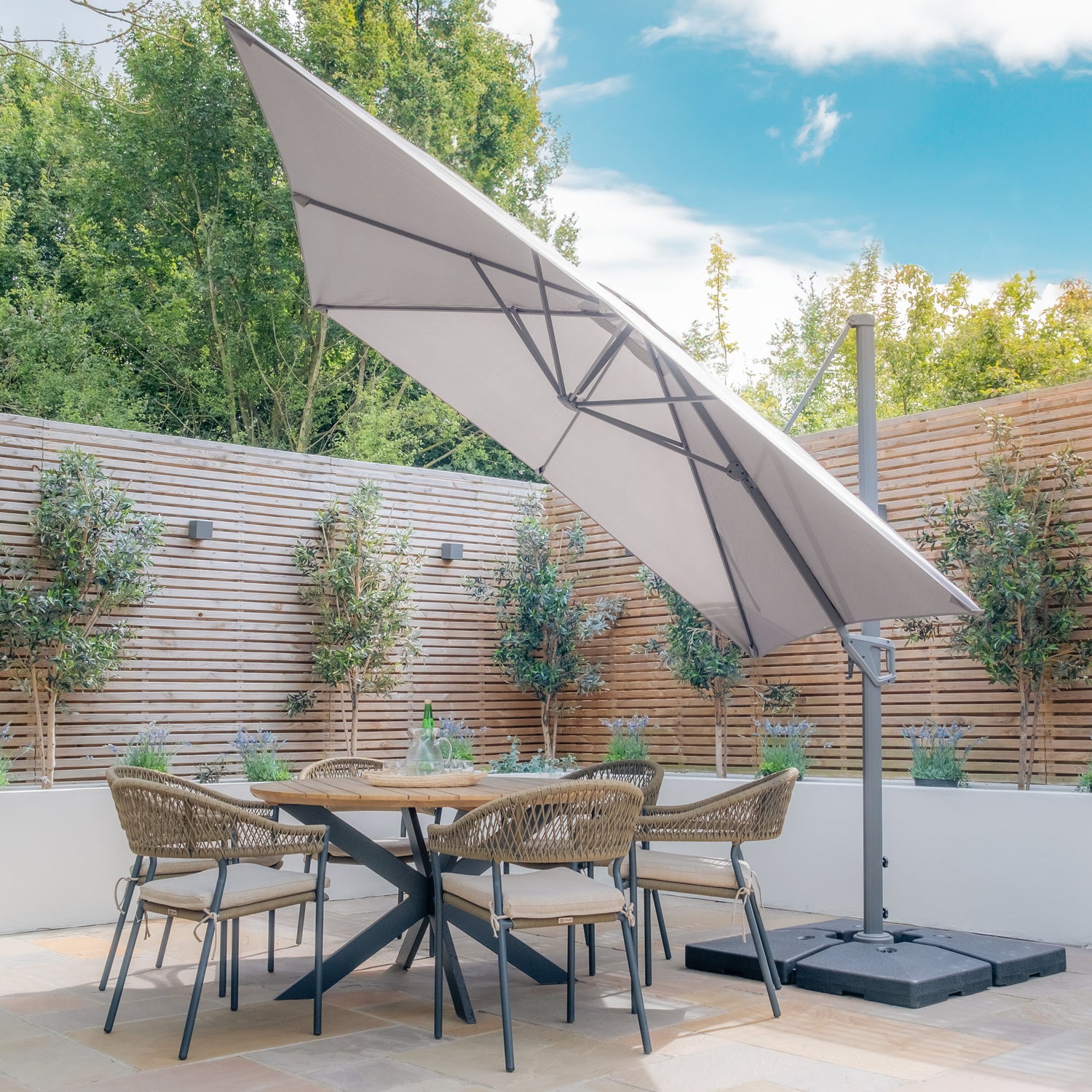 Maze Helios 3m x 3m Square Rotating Cantilever Parasol-Better Bed Company