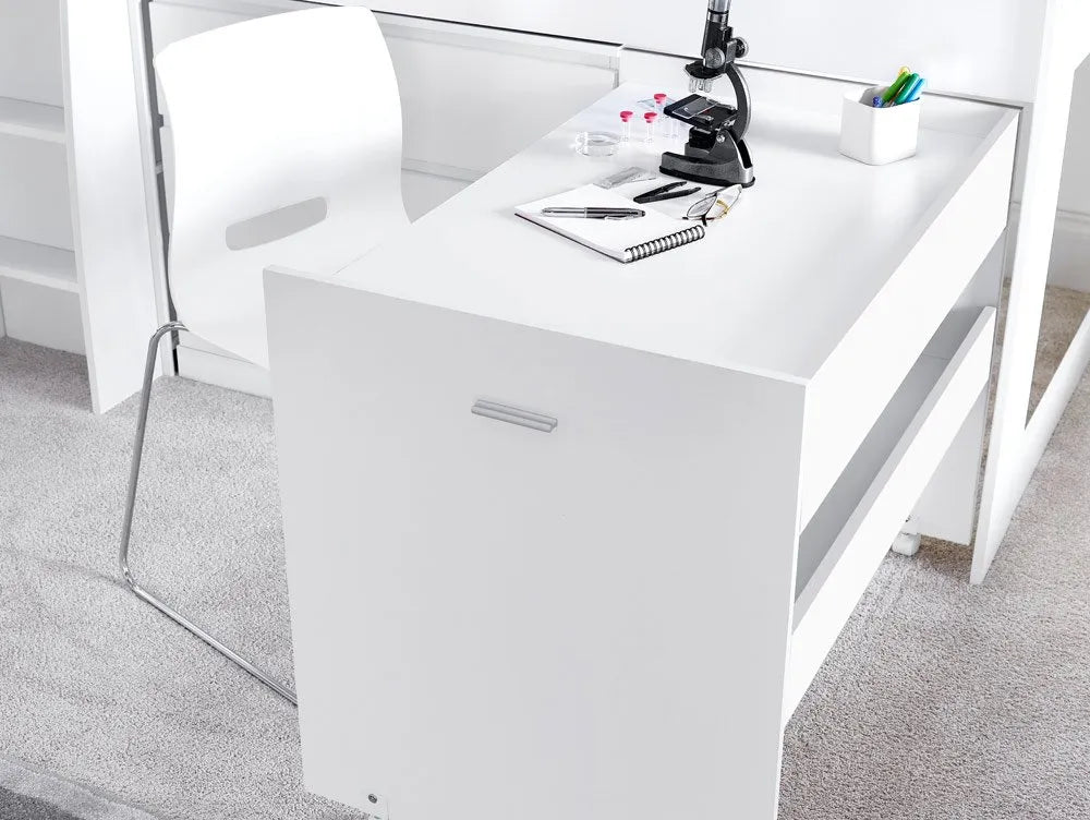 Bedmaster Ersa Midsleeper Bed White Desk Side-Better Bed Company