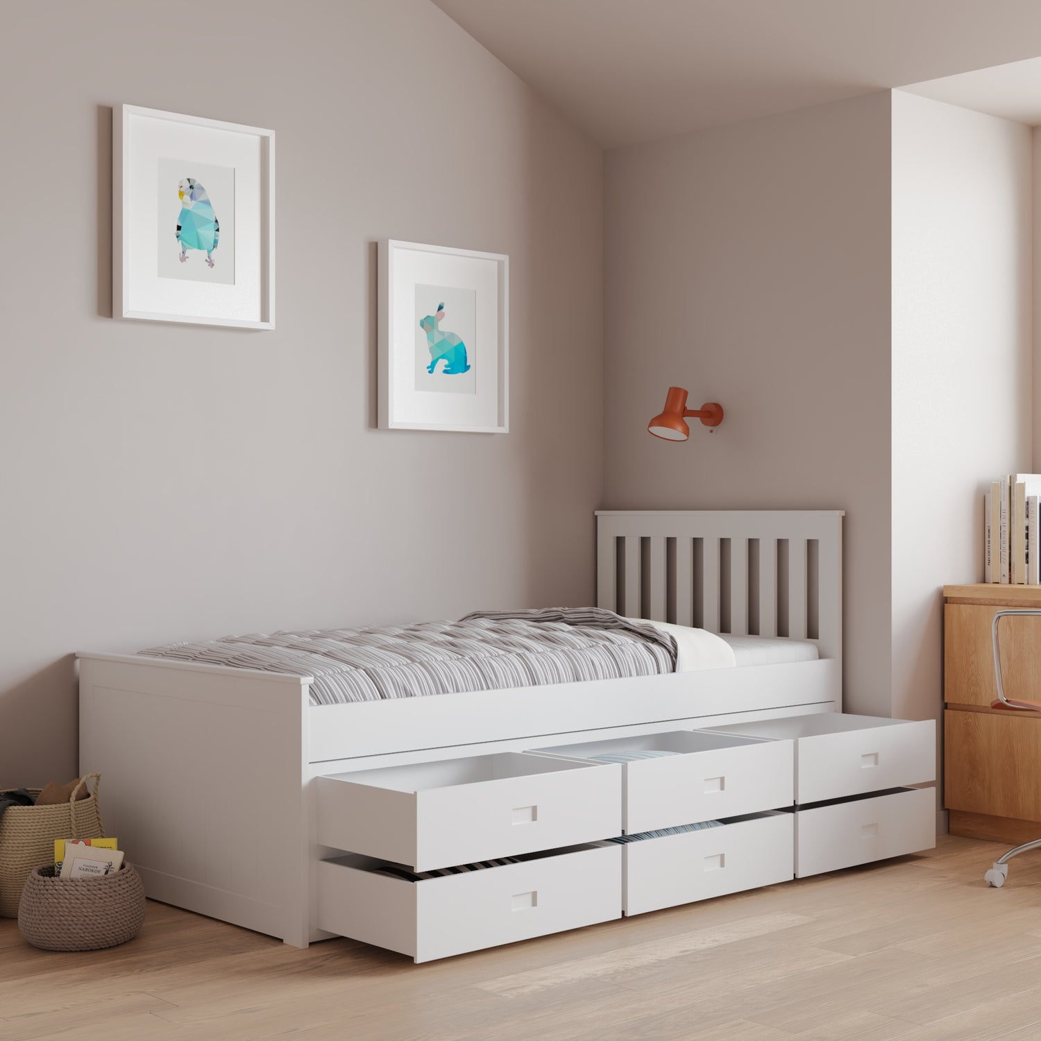 Bedmaster Nova Wooden 6 Drawer Storage Bed All Drawers Open-Better Bed Company