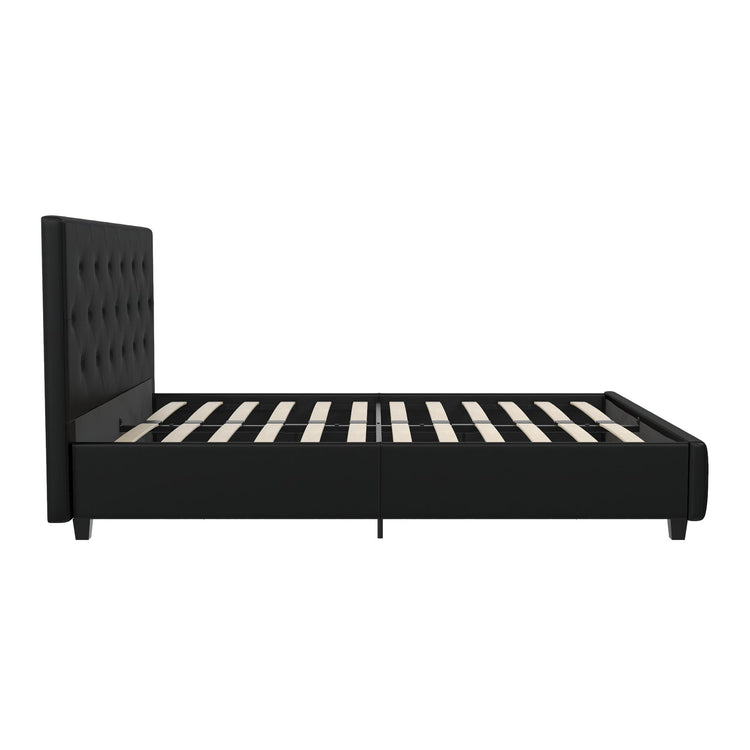 Dorel Home Dakota Bed with Storage Drawers PU From Side-Better Bed Company