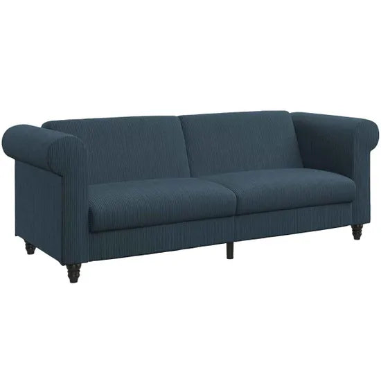 Dorel Home Felix Chesterfield Sofa Bed blue cord-Better Bed Company