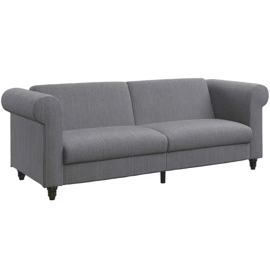 Dorel Home Felix Chesterfield Sofa Bed Grey Corduroy-Better Bed Company