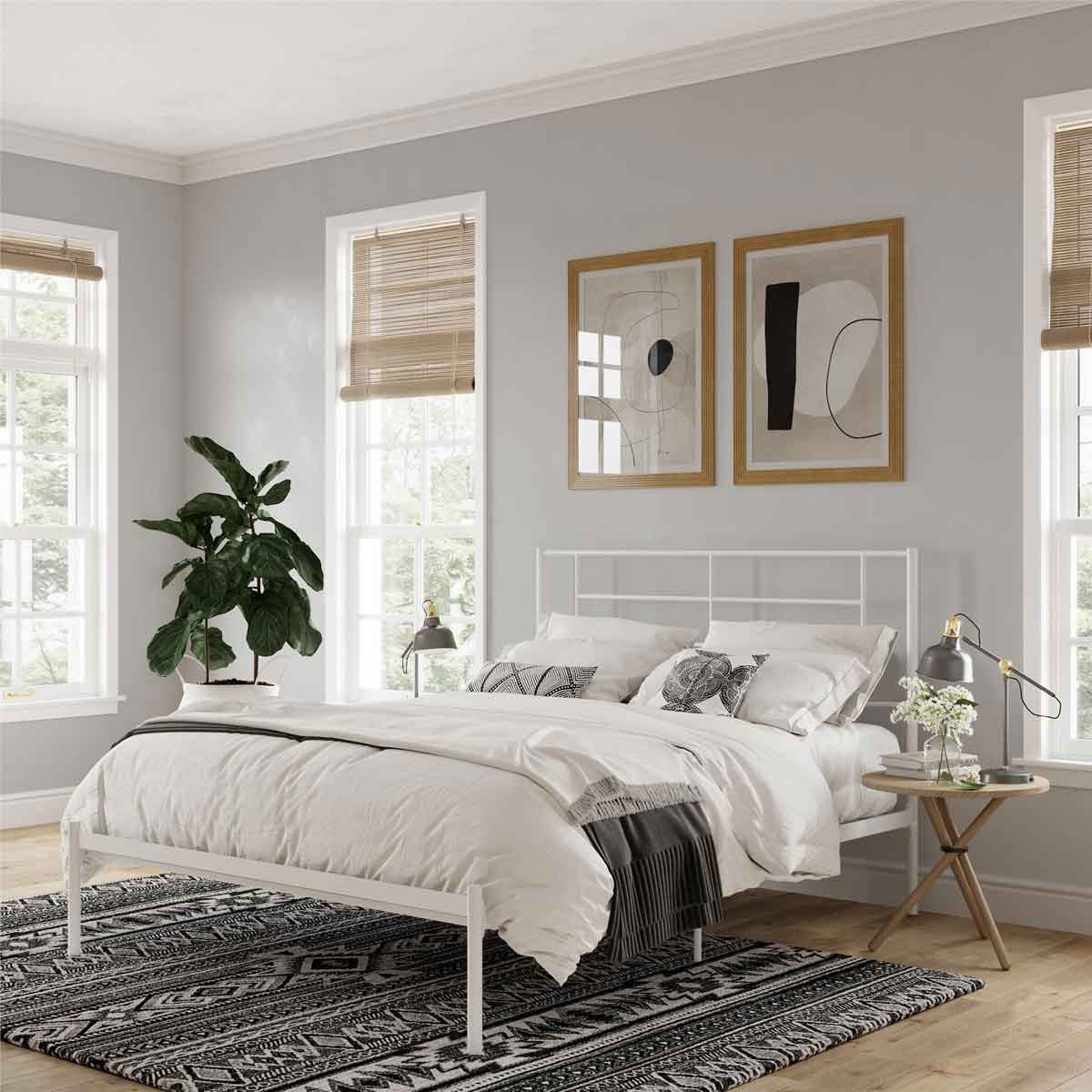 Dorel Jensen Metal Bed White-Better Bed Company