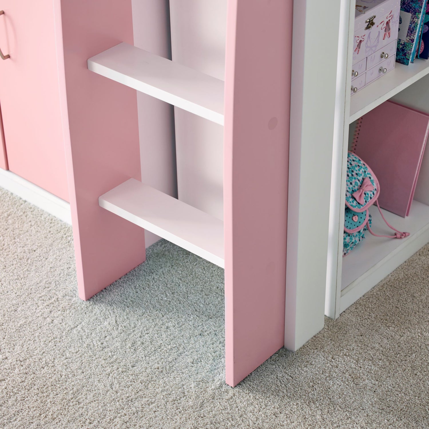 Bedmaster Lacy Midsleeper Bed Pink Ladders-Better Bed Company