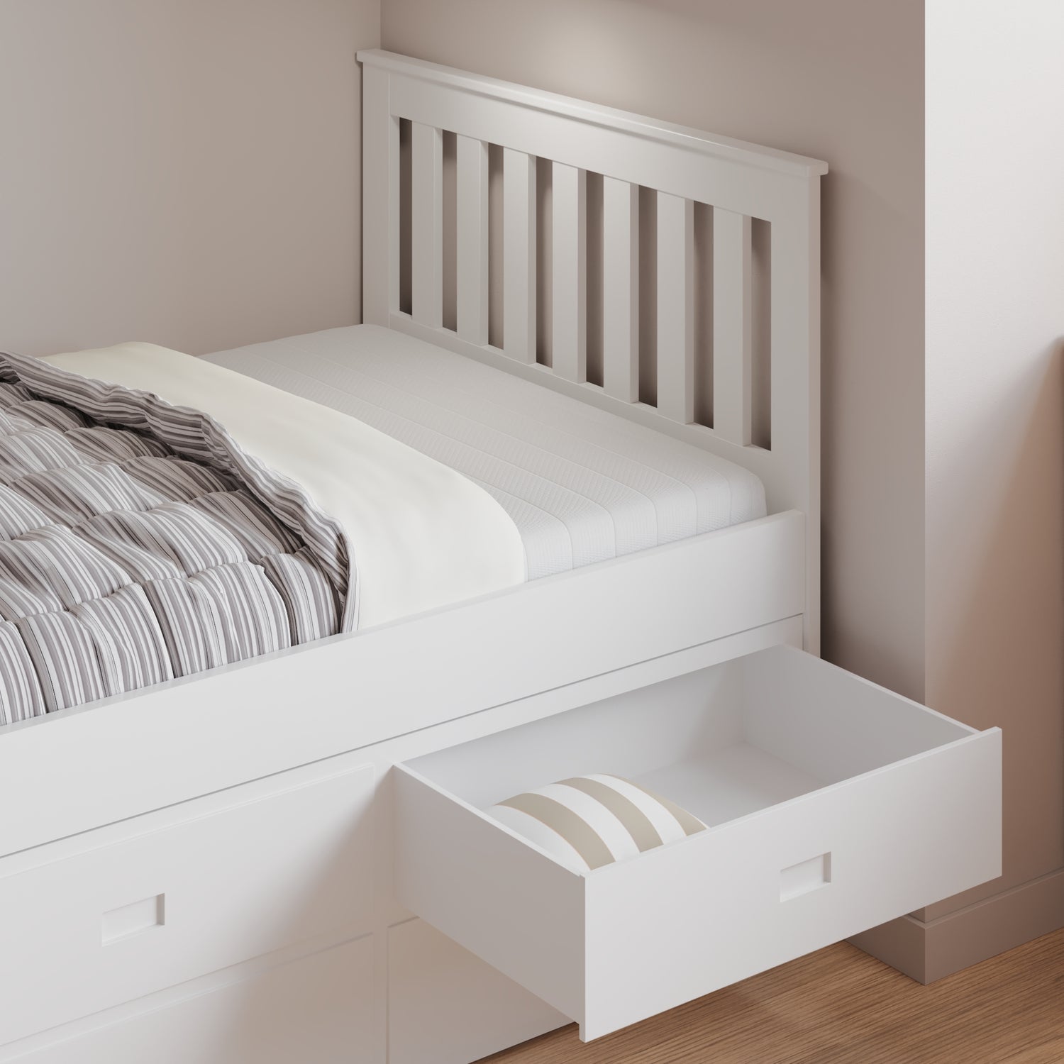 Bedmaster Nova Wooden 6 Drawer Storage Bed Drawer Open-Better Bed Company