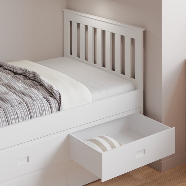 Bedmaster Nova Wooden 6 Drawer Storage Bed Drawer Open-Better Bed Company