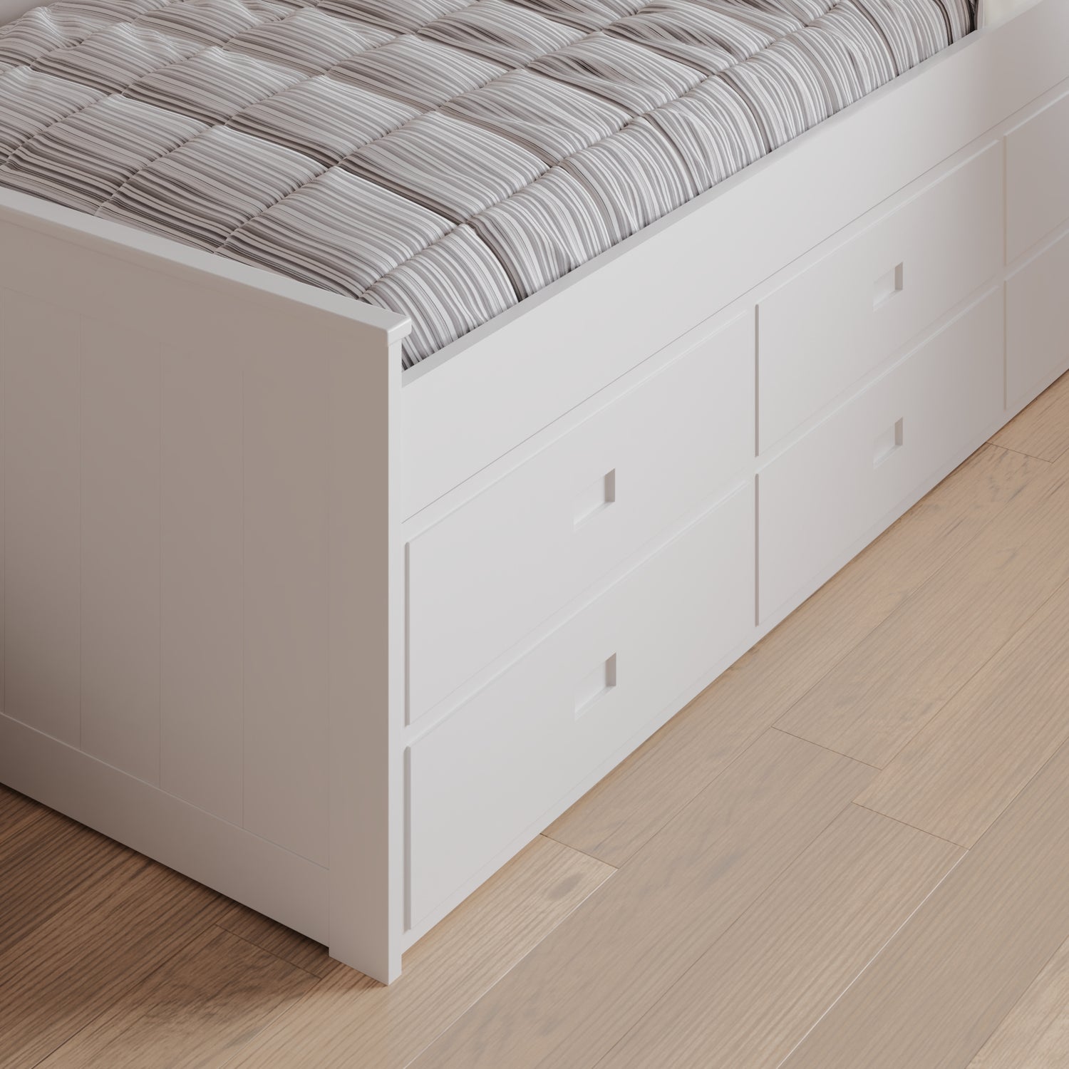 Bedmaster Nova Wooden 6 Drawer Storage Bed Side Close Up-Better Bed Company