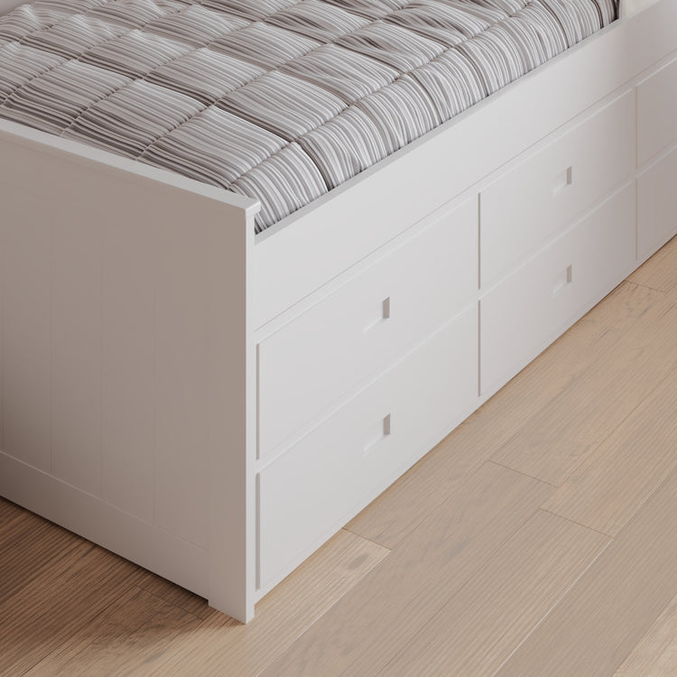 Bedmaster Nova Wooden 6 Drawer Storage Bed Side Close Up-Better Bed Company