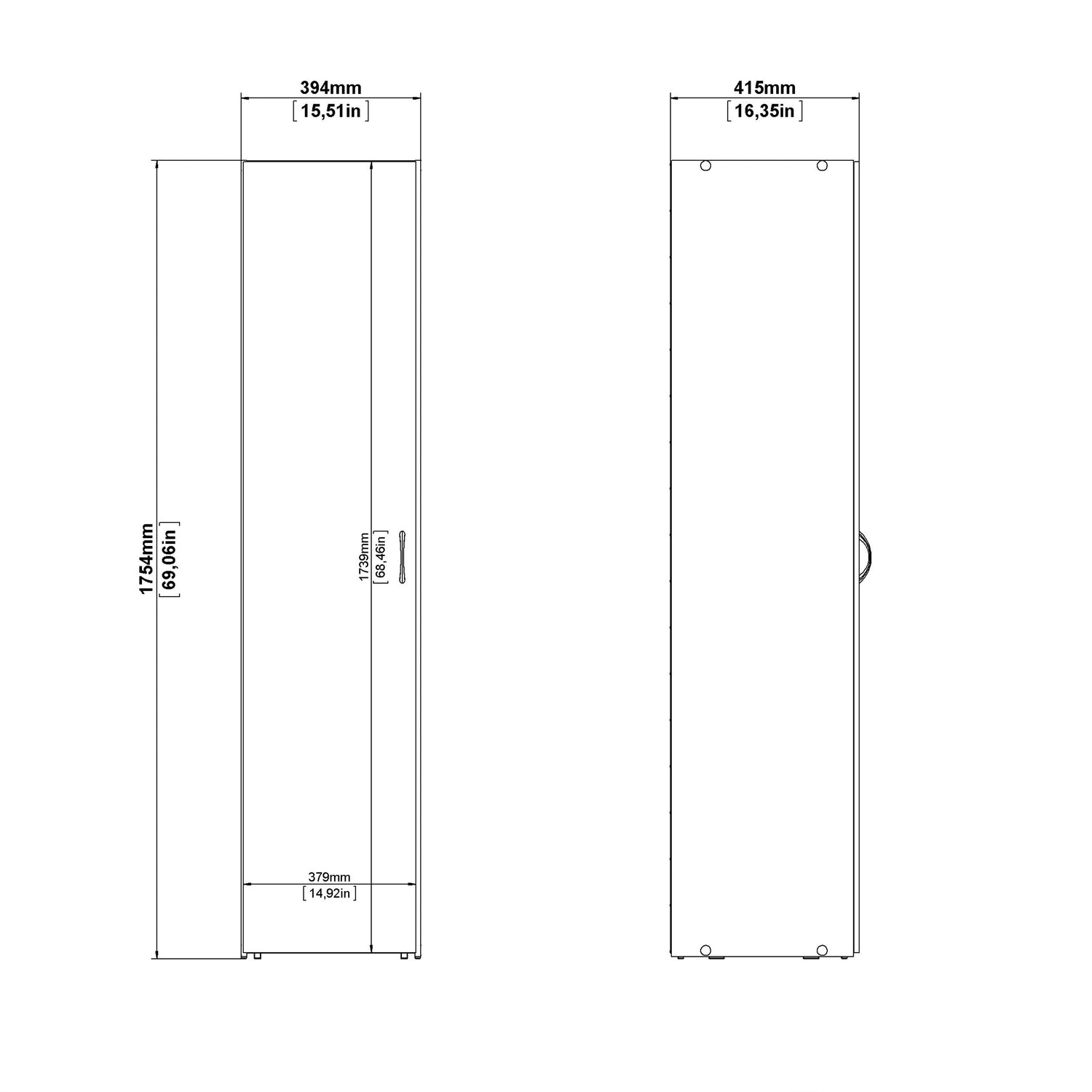 Furniture To Go Space Wardrobe 1 Door Other Dimensions-Better Bed Company
