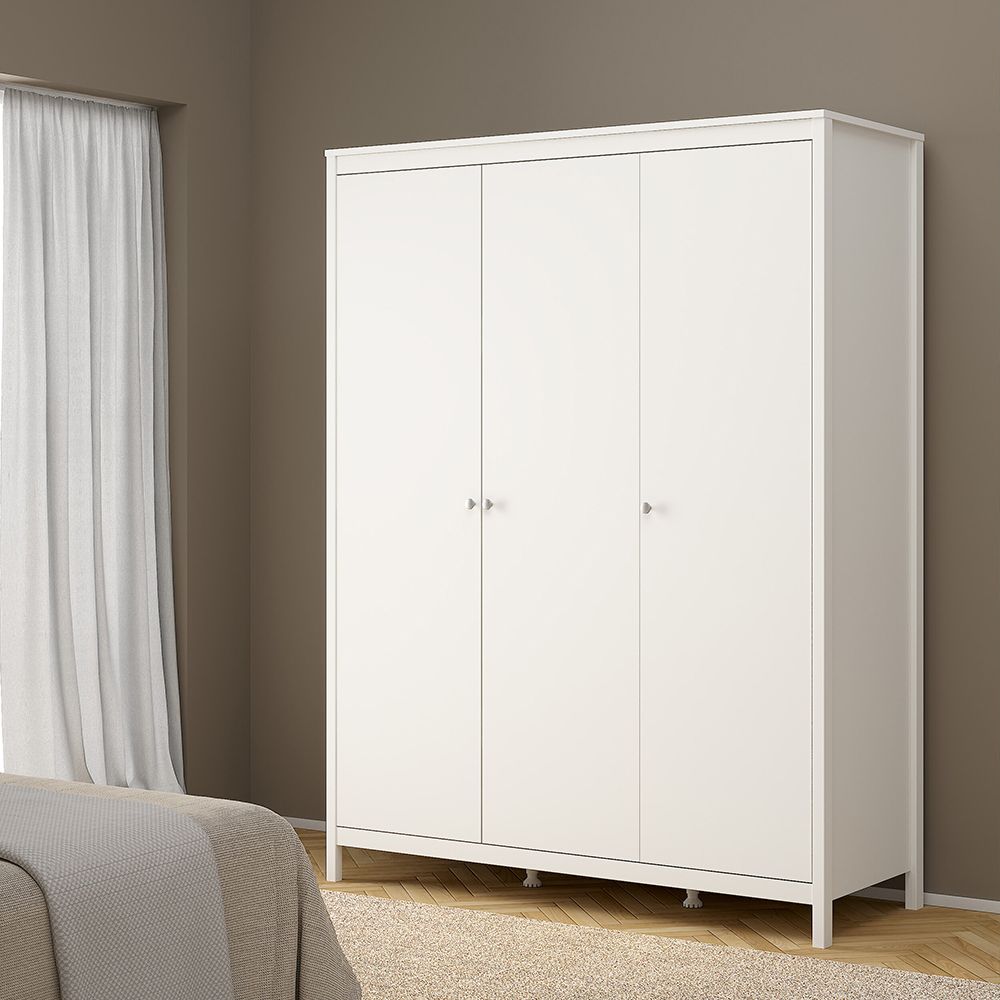 Better Miami Bedroom Furniture Set With 3 Door Wardrobe White Wardrobe-Better Bed Company