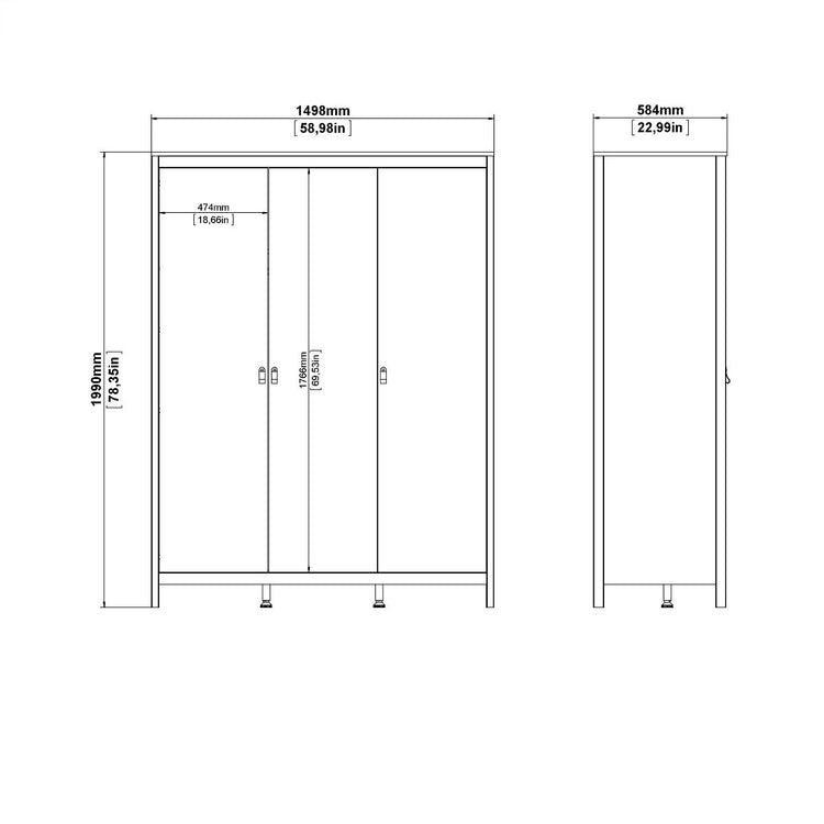Better Miami Bedroom Furniture Set With 3 Door Wardrobe Dimensions-Better Bed Company