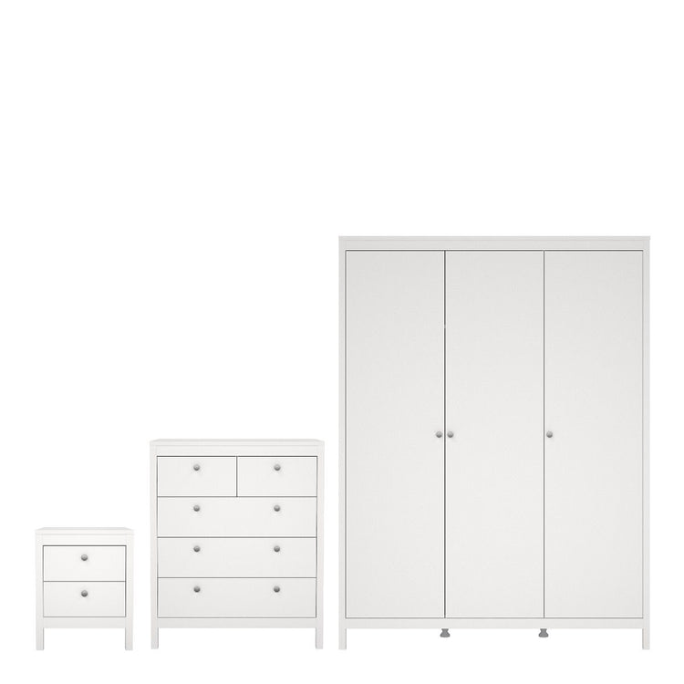 Better Miami Bedroom Furniture Set With 3 Door Wardrobe White-Better Bed Company