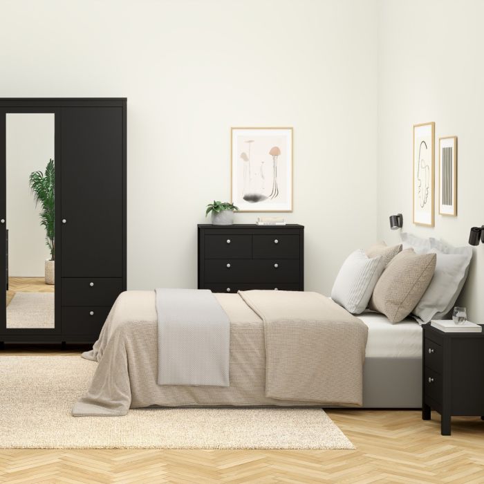 Furniture To Go Madrid Chest 3+2 Drawers Black In Bedroom-Better Bed Company