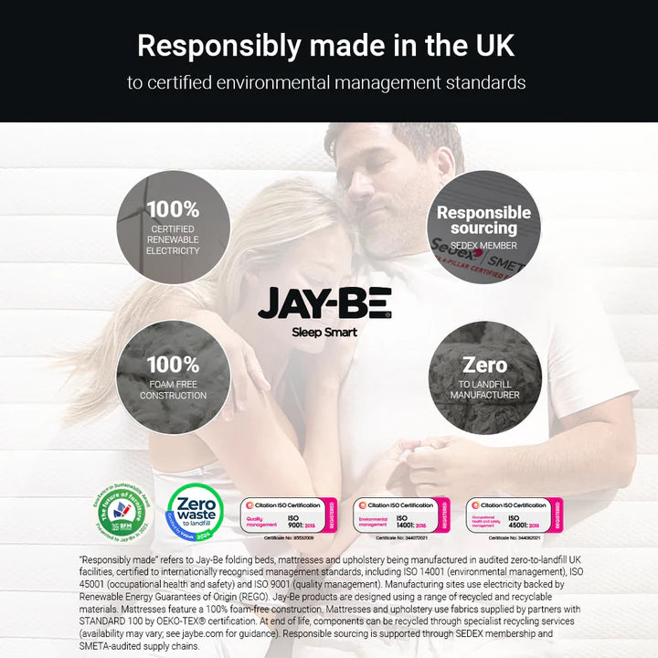 Jay-Be Pure Anti-Allergy Pocket Sprung Mattress Made In UK Detail-Better Bed Company