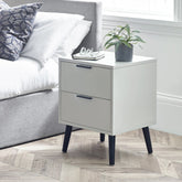 Julian Bowen Alba 2 Drawer Bedside-Grey-Better Bed Company
