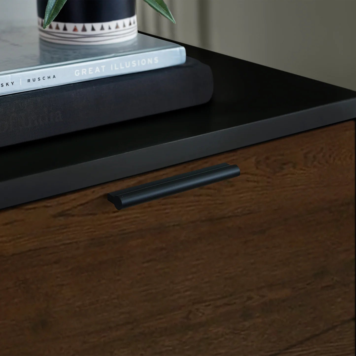 Julian Bowen Alba 2 Drawer Bedside-Walnut-Better Bed Company